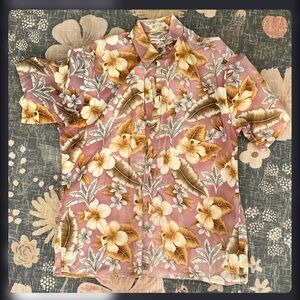 Pierre Cardin Pink and Brown Floral Shirt